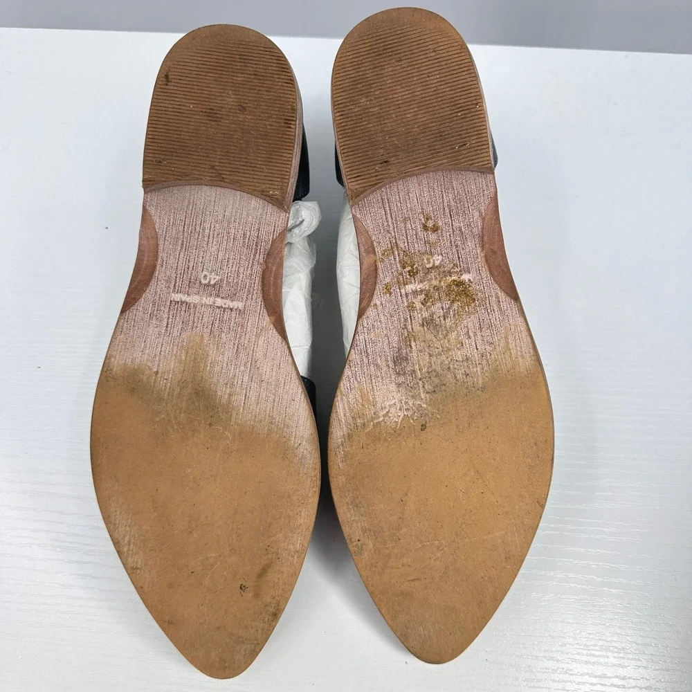 Free People Wanderlust Flats Shoes 40 distressed blue leather pointed toe-‎ Flaw